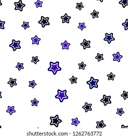 Dark Pink, Blue vector seamless cover with small and big stars. Modern geometrical abstract illustration with stars. Pattern for design of fabric, wallpapers.