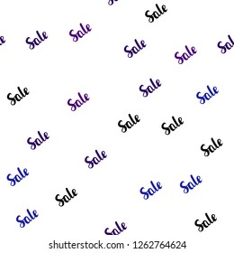 Dark Pink, Blue vector seamless texture with selling simbols. Colorful set of  percentage signs in simple style. Template for season sales, shopping ads.