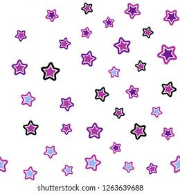 Dark Pink, Blue vector seamless background with colored stars. Shining colored illustration with stars. Design for textile, fabric, wallpapers.