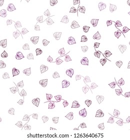 Dark Pink, Blue vector seamless elegant pattern with leaves. Colorful abstract illustration with leaves in doodle style. Pattern for design of window blinds, curtains.