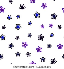 Dark Pink, Blue vector seamless pattern with christmas stars. Glitter abstract illustration with colored stars. Design for wallpaper, fabric makers.