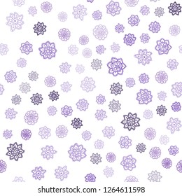 Dark Pink, Blue vector seamless template with ice snowflakes. Shining colored illustration with snow in christmas style. Pattern for design of window blinds, curtains.