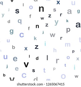 Dark Pink, Blue vector seamless template with isolated letters. Blurred design in simple style with signs of alphabet. Pattern for trendy fabric, wallpapers.