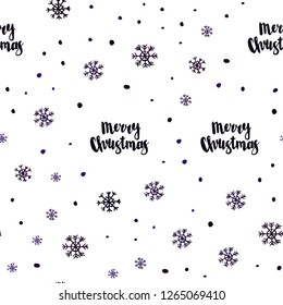 Dark Pink, Blue vector seamless layout with bright snowflakes. Colorful decorative design in xmas style with snow. Pattern for design of window blinds, curtains.