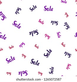 Dark Pink, Blue vector seamless texture with selling simbols. Shining colorful illustration with isolated selling prices. Template for season sales, shopping ads.
