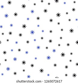 Dark Pink, Blue vector seamless texture with colored snowflakes. Shining colorful illustration with snow on abstract template. Design for wallpaper, fabric makers.