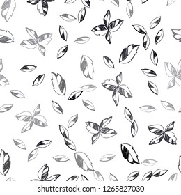 Dark Pink, Blue vector seamless doodle background with leaves. Sketchy doodles with leaves on blurred background. Design for textile, fabric, wallpapers.