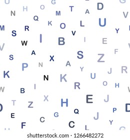 Dark Pink, Blue vector seamless pattern with ABC symbols. Shining colorful illustration with isolated letters. Pattern for trendy fabric, wallpapers.