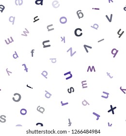 Dark Pink, Blue vector seamless layout with latin alphabet. Shining illustration with ABC symbols on abstract template. Texture for window blinds, curtains.