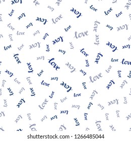Dark Pink, Blue vector seamless backdrop with phrase LOVE YOU. Illustration with phrase LOVE YOU for valentine's day. Pattern for trendy fabric, wallpapers.