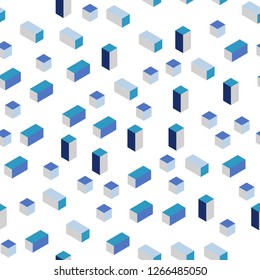 Dark Pink, Blue vector seamless, isometric pattern in square style. Rectangles on abstract background with colorful gradient. Design for wallpaper, fabric makers.