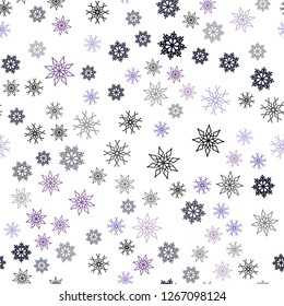 Dark Pink, Blue vector seamless layout with bright snowflakes. Glitter abstract illustration with crystals of ice. Pattern for trendy fabric, wallpapers.