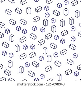 Dark Pink, Blue vector seamless, isometric backdrop with rhombus. Glitter abstract illustration with rectangular shapes. Template for business cards, websites.