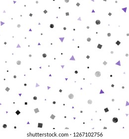 Dark Pink, Blue vector seamless layout with circles, lines, rectangles. Circles, lines, rhombus with colorful gradient. Template for business cards, websites.