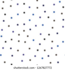 Dark Pink, Blue vector seamless template with ice snowflakes. Glitter abstract illustration with crystals of ice. Design for textile, fabric, wallpapers.