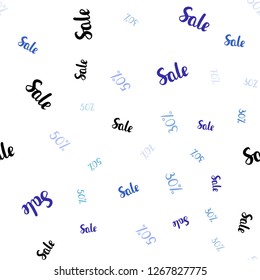 Dark Pink, Blue vector seamless texture with selling prices 30, 50, 70 %. Shining colorful illustration with isolated selling prices. Design for business ads, commercials.