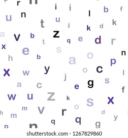 Dark Pink, Blue vector seamless texture with ABC characters. Shining colorful illustration with isolated letters. Template for business cards, websites.