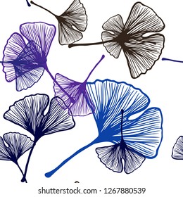 Dark Pink, Blue vector seamless elegant background with leaves. Creative illustration in blurred style with leaves. Template for business cards, websites.