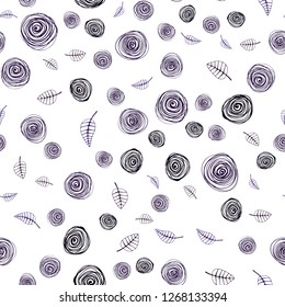 Dark Pink, Blue vector seamless natural pattern with leaves and flowers. Glitter abstract illustration with leaves and flowers. Pattern for design of fabric, wallpapers.