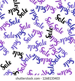 Dark Pink, Blue vector seamless pattern with 70, 90 percentage signs. Illustration with signs of sales on abstract template. Pattern for ads, posters, banners of sales.