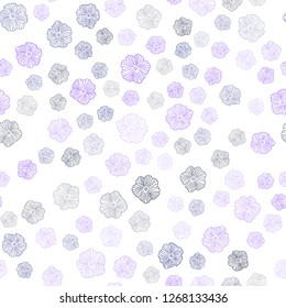 Dark Pink, Blue vector seamless doodle background with flowers. Colorful illustration in doodle style with flowers. Pattern for trendy fabric, wallpapers.