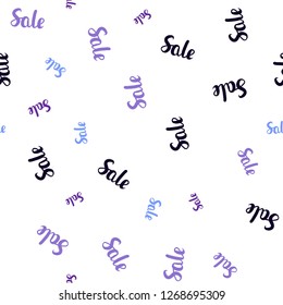 Dark Pink, Blue vector seamless background with words of sales. Colored words of sales with gradient on white background. Template for season sales, shopping ads.