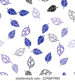 Dark Pink, Blue vector seamless natural backdrop with leaves. Creative illustration in blurred style with leaves. Pattern for trendy fabric, wallpapers.