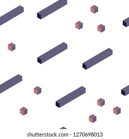 Dark Pink, Blue vector seamless, isometric cover in polygonal style. Abstract gradient illustration with rectangles. Pattern for trendy fabric, wallpapers.