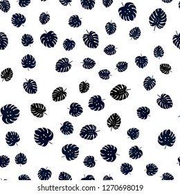 Dark Pink, Blue vector seamless elegant pattern with leaves. Shining colored illustration with leaves in doodle style. Pattern for trendy fabric, wallpapers.