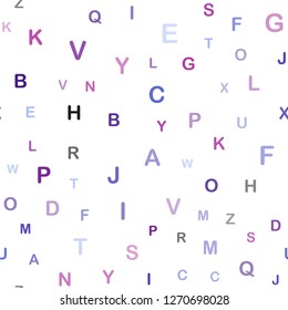 Dark Pink, Blue vector seamless layout with latin alphabet. Shining illustration with ABC symbols on abstract template. Pattern for trendy fabric, wallpapers.