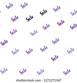 Dark Pink, Blue vector seamless pattern with sale signs. Illustration with signs of sales on abstract template. Pattern for ads, posters, banners of sales.