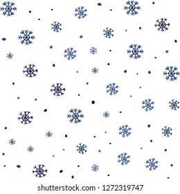 Dark Pink, Blue vector seamless layout with bright snowflakes. Modern geometrical abstract illustration with snowflakes. Pattern for design of window blinds, curtains.