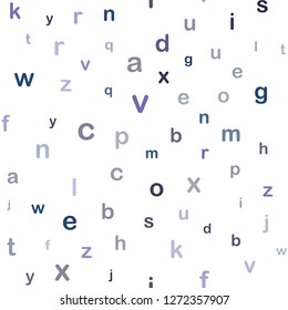 Dark Pink, Blue vector seamless texture with ABC characters. Colored alphabet signs with gradient on white background. Design for wallpaper, fabric makers.