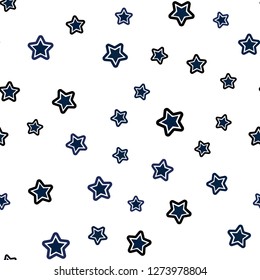 Dark Pink, Blue vector seamless layout with bright stars. Blurred decorative design in simple style with stars. Design for textile, fabric, wallpapers.