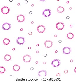 Dark Pink, Blue vector seamless pattern with spheres. Blurred decorative design in abstract style with bubbles. Pattern can be used for ads, leaflets.