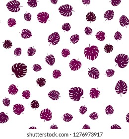 Dark Pink, Blue vector seamless doodle template with leaves. Shining colored illustration with leaves in doodle style. Template for business cards, websites.
