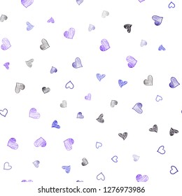 Dark Pink, Blue vector seamless layout with sweet hearts. Glitter abstract illustration with colorful hearts in romantic style. Pattern for marriage gifts, congratulations.