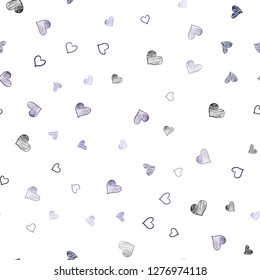 Dark Pink, Blue vector seamless layout with sweet hearts. Beautiful colored illustration with hearts in celebration style. Pattern for marriage gifts, congratulations.