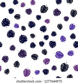 Dark Pink, Blue vector seamless natural pattern with leaves. Doodle illustration of leaves in Origami style with gradient. Design for textile, fabric, wallpapers.