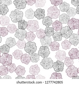 Dark Pink, Blue vector seamless natural pattern with flowers. Modern abstract illustration with flowers. Design for textile, fabric, wallpapers.