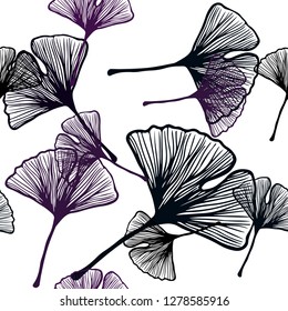 Dark Pink, Blue vector seamless doodle backdrop with leaves. Shining colored illustration with leaves in doodle style. Template for business cards, websites.