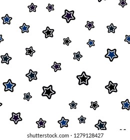 Dark Pink, Blue vector seamless template with sky stars. Stars on blurred abstract background with gradient. Pattern for trendy fabric, wallpapers.