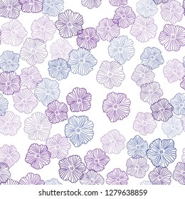 Dark Pink, Blue vector seamless natural artwork with flowers. Doodle illustration of flowers in Origami style. Design for textile, fabric, wallpapers.