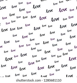 Dark Pink, Blue vector seamless template with text LOVE YOU. Colorful illustration with quote LOVE YOU in celebration style. Texture for window blinds, curtains.