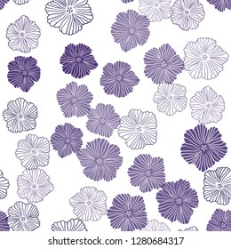 Dark Pink, Blue vector seamless doodle background with flowers. Brand new colored illustration with flowers. Template for business cards, websites.