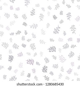 Dark Pink, Blue vector seamless natural pattern with leaves, branches. Colorful illustration in doodle style with leaves, branches. Trendy design for wallpaper, fabric makers.