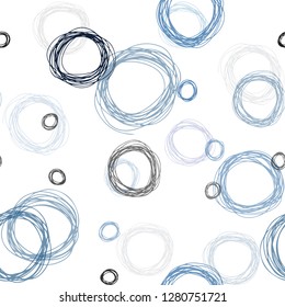 Dark Pink, Blue vector seamless layout with circle shapes. Beautiful colored illustration with blurred circles in nature style. Pattern for design of fabric, wallpapers.