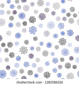 Dark Pink, Blue vector seamless template with ice snowflakes. Modern geometrical abstract illustration with crystals of ice. Design for textile, fabric, wallpapers.
