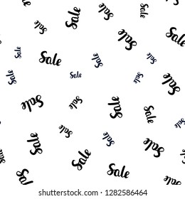 Dark Pink, Blue vector seamless texture with selling simbols. Colored words of sales with gradient on white background. Backdrop for mega promotions, discounts.