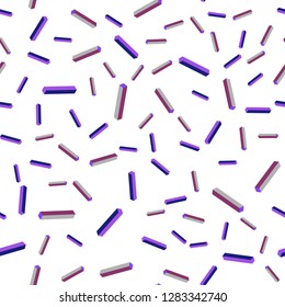 Dark Pink, Blue vector seamless, isometric template with repeated sticks. Colorful shining illustration with lines on abstract template. Texture for window blinds, curtains.